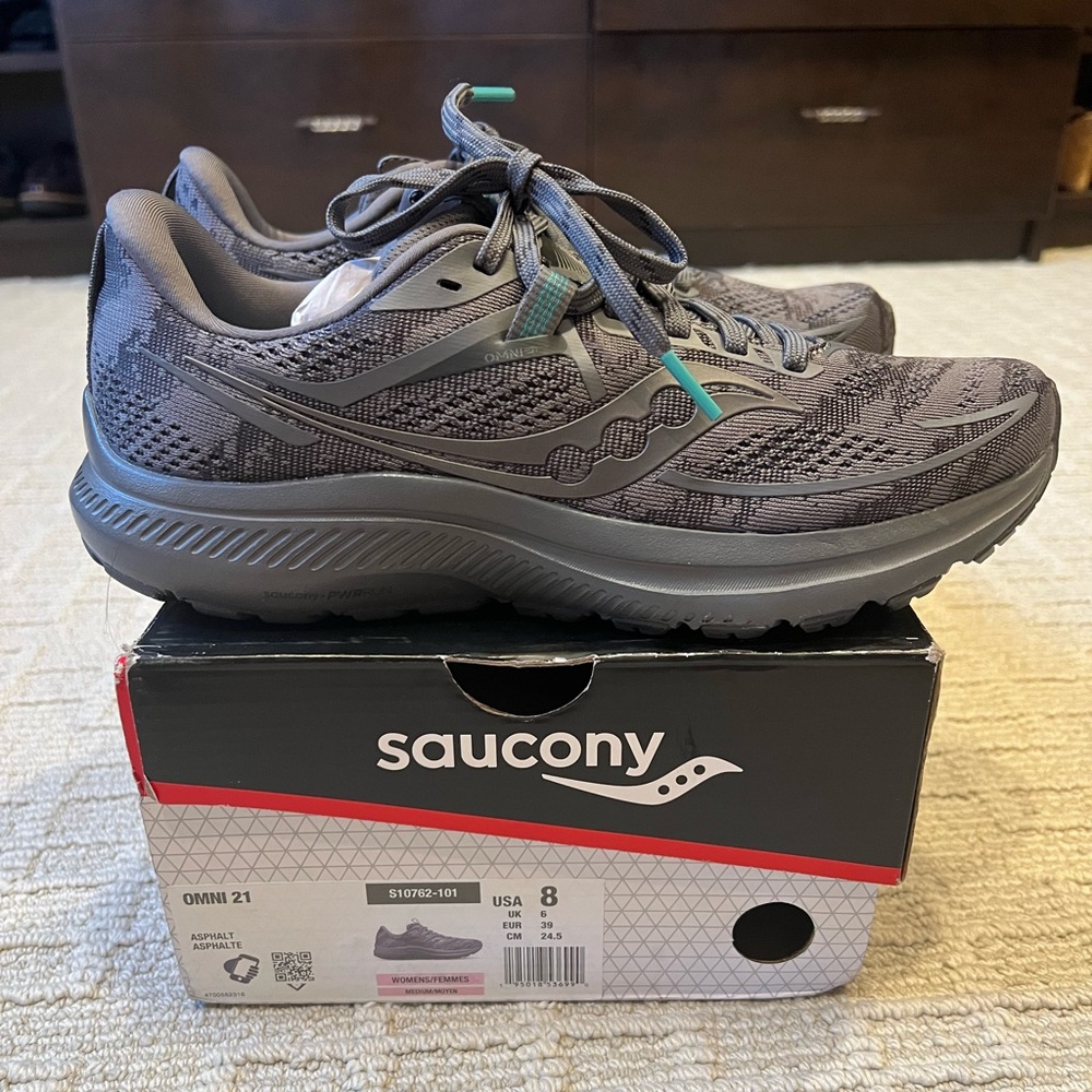 Saucony Omni 21 Running Shoes - Charcoal Gray